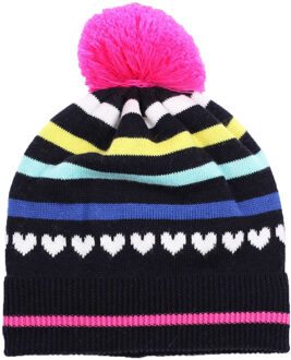 Kid Baby Meisje Beanie Winter Knit Pom Pom Hoed Warme Katoen Brim Peuter Casual Outdoor Ski Accessoire 46cm 6-12months