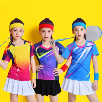 Kid Badminton Suit Short sleeve Girls Tennis Shirt Skirtt Sets Girl Ping Pong Clothes Child Volleyball Kits Sportswear Clothing