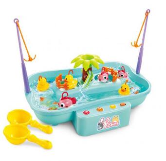 Kid Elektrische Muziek Roterende Water Vissen Slechte Ouder-kind Interactie Puzzel Speelgoed blauw 3 Ducks 3 vis