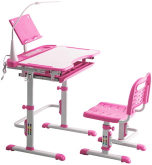 Kid Study Table Children Homework Desk Student Desk And Chair Set Adjustable Height US Warehouse Fast Shipping