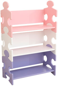 KidKraft Kinder boekenkast puzzel meerkleurig 62,7x29,5x97,2 cm 14415 Multicolor
