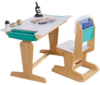 KidKraft ® Verstelbaar bureau met stoel Grow Together ™, natuurlijke kleur