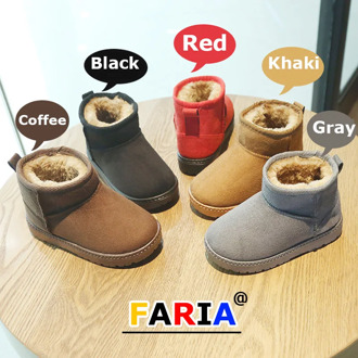 kids 22-38size 1-14years winter warm thick basic lining plush snow boots for little girls boys baby falt soft bottom ankle shoes