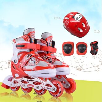 Kids 4 Wiel Rolschaatsen Pvc Verstelbare Flash Schaatsen Voor Kinderen Jongens Meisjes Inline Skates Jaar rood / s