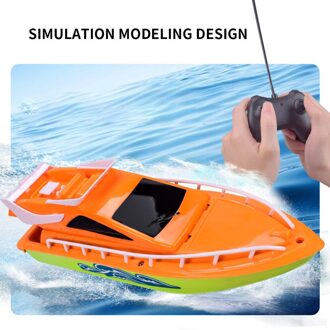 Kids Afstandsbediening Speedboot Twin Motor Hoge Snelheid Boot Te Gebruiken Afstandsbediening Speelgoed Voor Kinderen geen Batterij Oranje