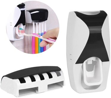 Kids Automatische Tandpasta Dispenser Tandenborstelhouder Set Hygiënische Economie zwart