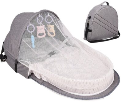 Kids Baby Bed Reizen Zon Bescherming Klamboe Met Draagbare Wieg Baby Opvouwbaar Baby Slapen Mand grijs