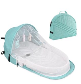 Kids Baby Bed Reizen Zon Bescherming Klamboe Met Draagbare Wieg Baby Opvouwbaar Baby Slapen Mand groen