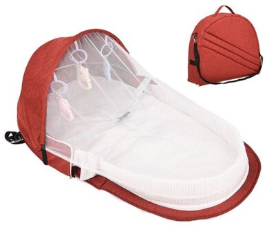 Kids Baby Bed Reizen Zon Bescherming Klamboe Met Draagbare Wieg Baby Opvouwbaar Baby Slapen Mand rood