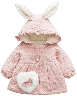 Kids Baby Meisjes Hooded Down Jas Baby Jassen Herfst Winter Warm Dot Patroon Winddicht Verdikking Baby Meisje Down Jas L