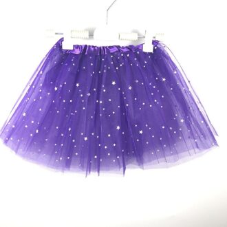 Kids Baby Star Glitter Dans Tutu Rok Voor Meisje Sequin 3 Lagen Tule Peuter Pettiskirt Kinderen Chiffon Zwarte Rokken donker paars