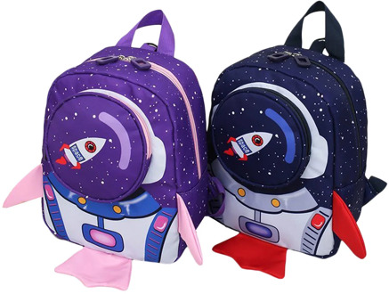 Kids Backpack with Safety Leash Lovely 3D Cartoon Rocket Lightweight School Backpack Baby Harness Backpack