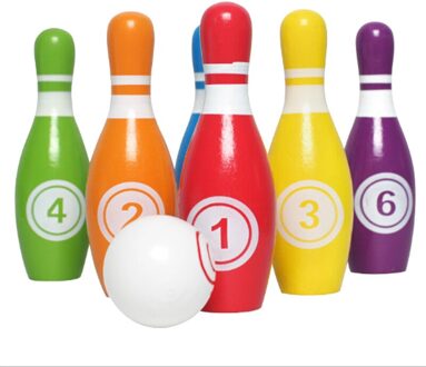 Kids Bowling Speelgoed Set,6 Kleurrijke Pinnen 1 Ballen, Peuters Speelgoed Gedrukt Met Nummer, Voor Jongens Meisjes 1-6Years Oude