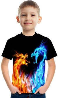 Kids Boys 'Actieve Straat Chic Kleurblok 3D Print Korte Mouw Tee Regenboog 160 cm