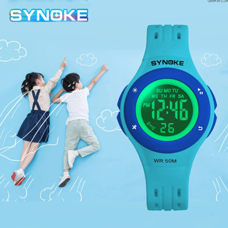 Kids Boys Watches Waterproof SYNOKE Brand LED Digital Multifunctional Clock For Children Sports 5Bar Water Resistant Fashion
