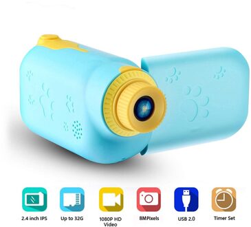 Kids Camera Digitale Camera Oplaadbare Speelgoed Camera 2.2 Inch Lcd-scherm Video Recorder 32Gb Mini Kinderen Camera blauw