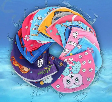 Kids Children Swimming Cap Cute Cartoon Fabric Swiming Pool Water Sport Protect Ears Hat Boys Girls Swim Bathing Hats Caps