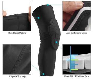 Kids Compression Leg Sleeves Anti-Slip Leg Sleeves with Protective Knee Pads for Basketball Volleyball Skating