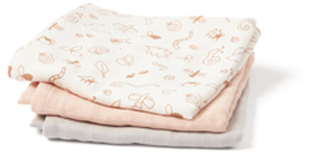 Kids Concept ® Mousseline dekens Set van 3 roze Roze/lichtroze