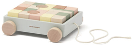 Kids Concept ® Trolley met houten blokken Edvin Kleurrijk