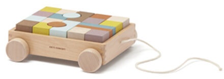 Kids Concept ® Trolley met houten blokken Neo gekleurd Kleurrijk
