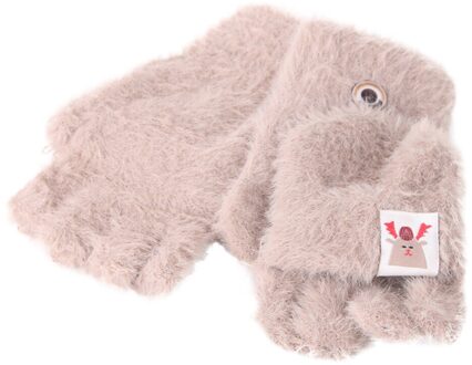 Kids Fleece Handschoenen Peuter Baby Winter Warm Knit Convertible Flip Top Cartoon Wanten Handschoenen Baby Wanten Handschoenen Kids khaki