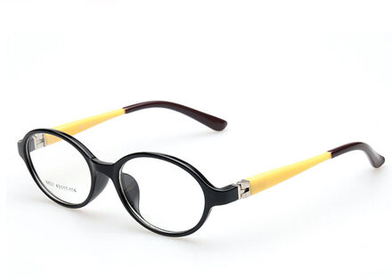 Kids Frames Brillen Optische Brillen Ronde Bril Voor Kinderen Jongens Meisjes Recept Lens Óculos Infantil Tr 8801 C2 zwart geel