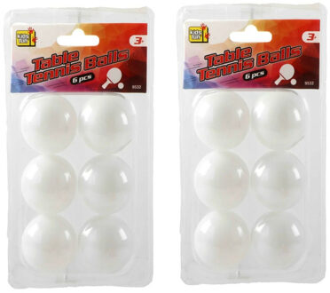 Kids fun Tafeltennis pingpong balletjes - 40 mm/4 cm - 12x stuks - Tafeltennisballen Wit