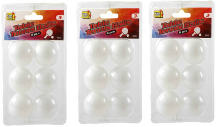 Kids fun Tafeltennis pingpong balletjes - 40 mm/4 cm - 18x stuks - Tafeltennisballen Wit