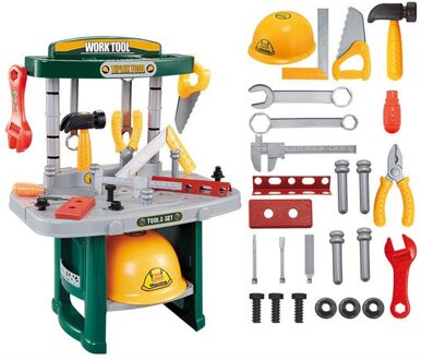 Kids Gereedschap Box Voor Tool Set Speelgoed Ingenieur Multifunctionele Onderhoud Bureau Educatief Intelligentie Pretend Play Kinderen Speelgoed A1 groen in bags