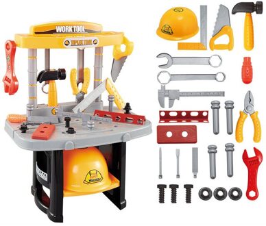 Kids Gereedschap Box Voor Tool Set Speelgoed Ingenieur Multifunctionele Onderhoud Bureau Educatief Intelligentie Pretend Play Kinderen Speelgoed A2 geel in bags