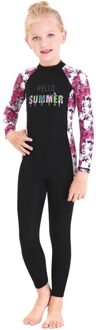 Kids Girls Boys Diving Suit Anti-proof Wetsuit Children Keep Warm One-piece Long Sleeves Swimwearym2 ly zwart / Xxl