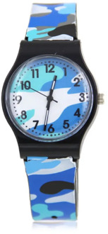 Kids Girls Boys Plastic Wrist Watch Analog Quartz Sport Watch Camouflage Watch Cartoon Watch PVC Wristband
