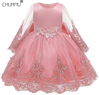 Kids Girls Dresses Lace Embroidery Wedding Princess Dress Elegant Baby Girls Birthday Party Dresses For Girls Clothes