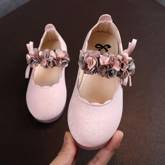Kids Girls Sandals Princess Party Dance Shoes Girls Autumn Style Princess Shoes With Big Flower Lace Spring Children Shoes