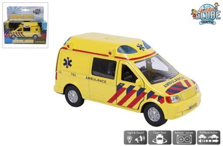 Kids Globe Ambulance auto met licht/geluid Geel