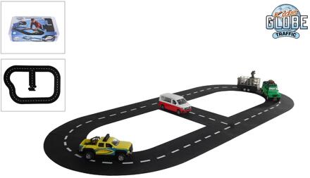 Kids Globe autobaan wegdelen puzzel zwart