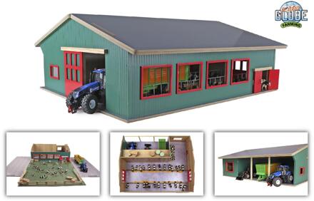 Kids Globe loopstal met berging 1:32 groen