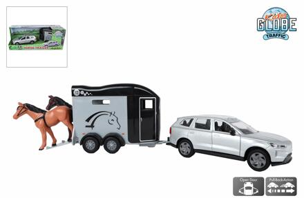 Kids Globe Volvo EX90 met trailer 28cm zilver