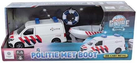 Kids Globe VW Transporter met boot 29cm wit