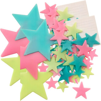 Kids Glow in the dark Sterrenstelsel - 100x stuks - multi - kinderkamer - decoratie