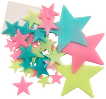 Kids Glow in the dark Sterrenstelsel - 50x stuks - multi - kinderkamer - decoratie