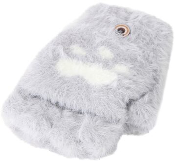 Kids handschoenen Pluizige en leuke Peuter Baby Winter Warm Knit Convertible Flip Top Hart Fleece Wanten Handschoenen Winter wanten grijs