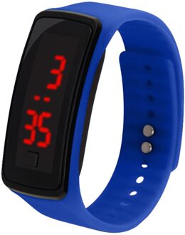Kids Horloge Studenten Sport Waterdichte Siliconen Band Led Digitale Armband Pols blauw