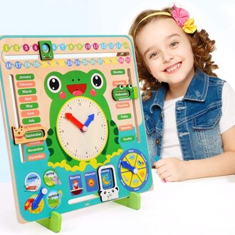 Kids Houten Kalender Board Klok Speelgoed Kinderen Voorschoolse Educatief Speelgoed Weer Seizoen Tijd Speelgoed