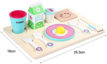 Kids Houten Ontbijt Set Fantasiespel Koken Speeltoestel Peuter Hout Voedsel Vroege Onderwijs Speelgoed Voor