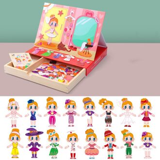 Kids Houten Speelgoed Magnetische Puzzels Gezicht Kenmerken Cognitieve Pairing Tekentafel Box Vroege Educatief Speelgoed Voor Jongens Meisjes A1