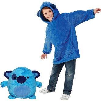 Kids Huisdieren Hoodie Deken Hoodie Kinderen Sweatshirt Huisdier Vormige Wearable Hoodie Voor Kerstcadeau blauw