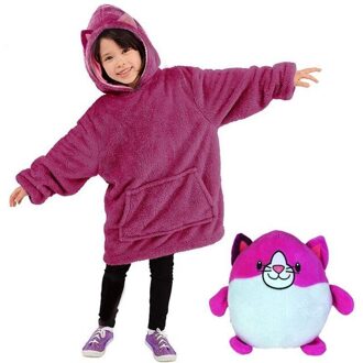 Kids Huisdieren Hoodie Deken Hoodie Kinderen Sweatshirt Huisdier Vormige Wearable Hoodie Voor Kerstcadeau roze