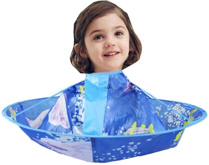 Kids Jongen Meisjes Haar Knippen Cape Gown Kapper Kapper Schort Kappers Kinderen Hair Cut Mantel Paraplu Cape Blauw